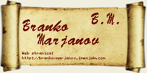 Branko Marjanov vizit kartica